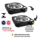 Fogão Elétrico Cooktop 1 Boca 1000W Portátil Camping | Linha Premium
