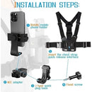 Suporte de peito ajustável para telefones celulares e câmeras GoPro