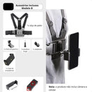 Suporte de peito ajustável para telefones celulares e câmeras GoPro