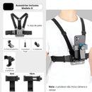 Suporte de peito ajustável para telefones celulares e câmeras GoPro